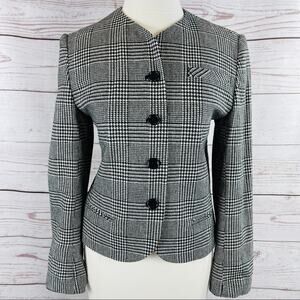 Sweet Suit Petite houndstooth jacket wool pockets